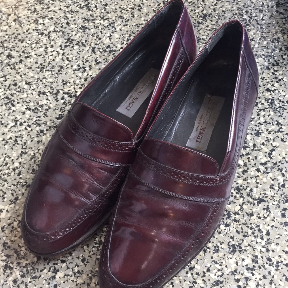 80s Bruno Magli oxblood loafers